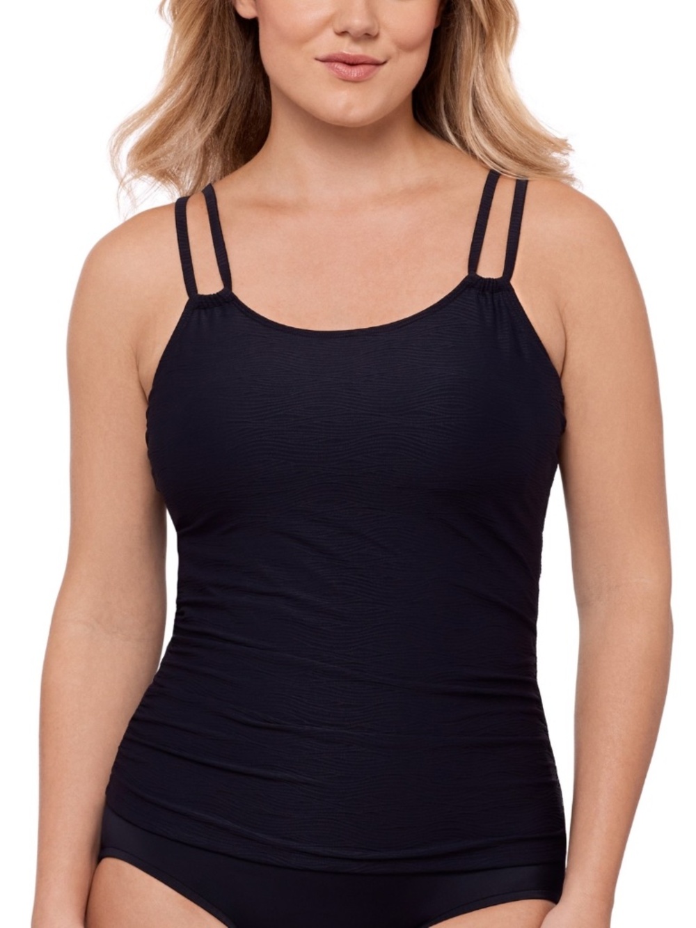 Swim Solutions Women S Black Tunnel Tankini Top